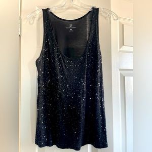 Black sequin knit tank.